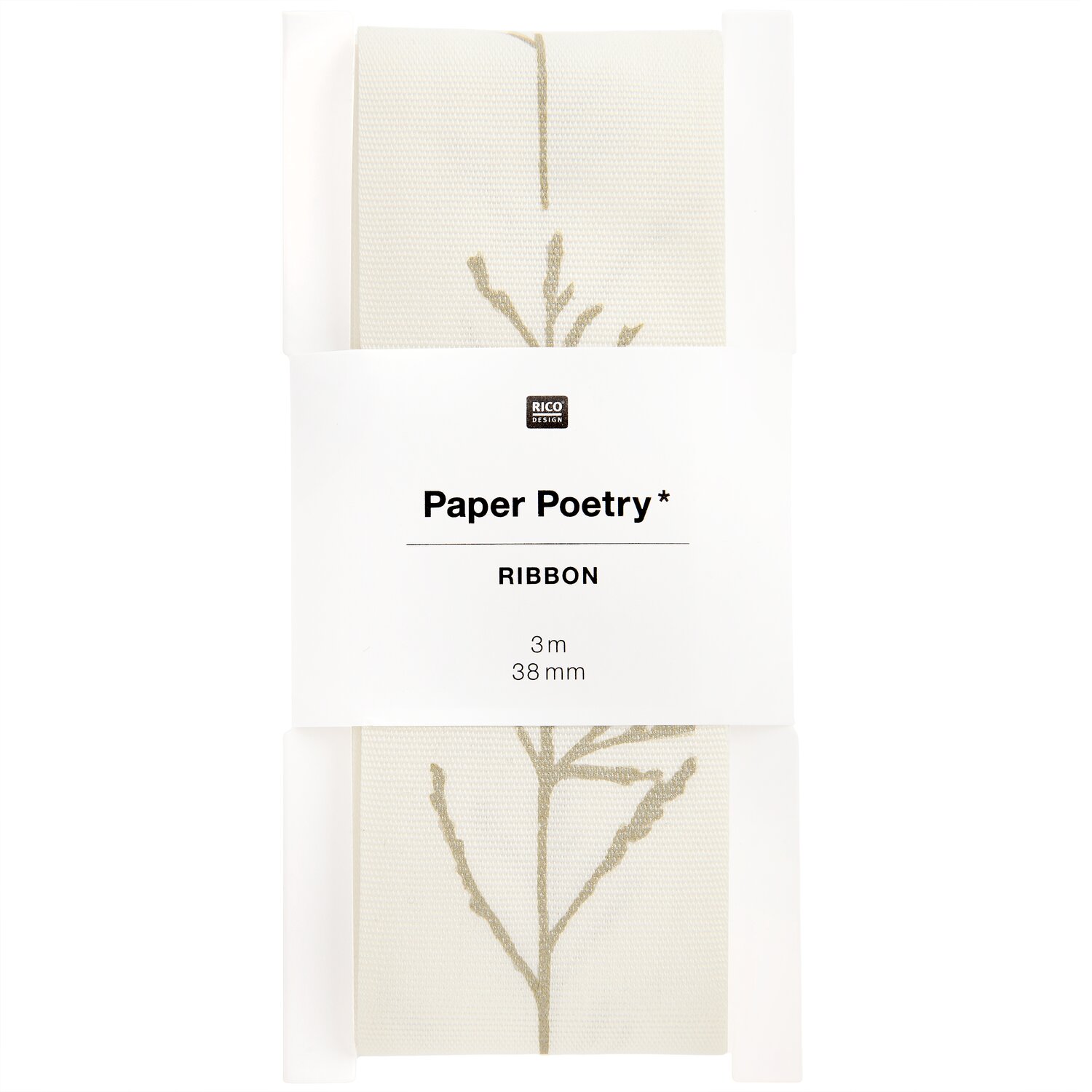 Paper Poetry Taftband Gräser Creme 38mmx3m von Rico Design