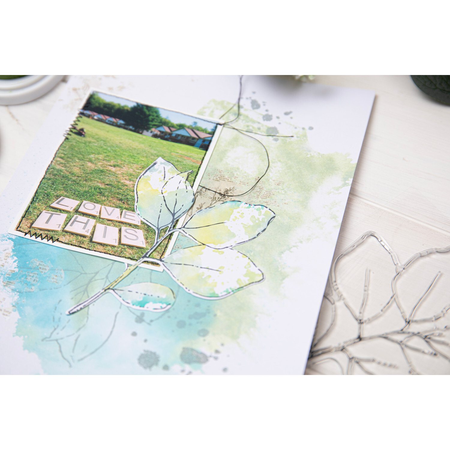 Painted Pencil Leaves Clear Stamps and Framelits Set 12-teilig von idee. Creativmarkt