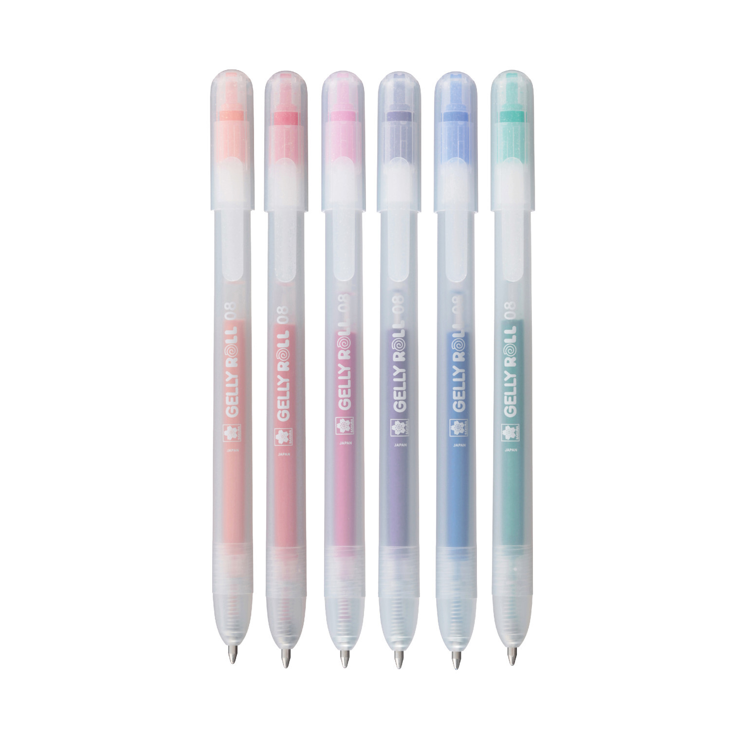 Gelly Roll Retractable Set Stardust 6 Stück von Royal Talens Gelly Roll Retractable Set Stardust, 6 Stück, SAKURA. Sechs bunte Gelstifte mit transparenten Gehäusen in verschiedenen Farben.