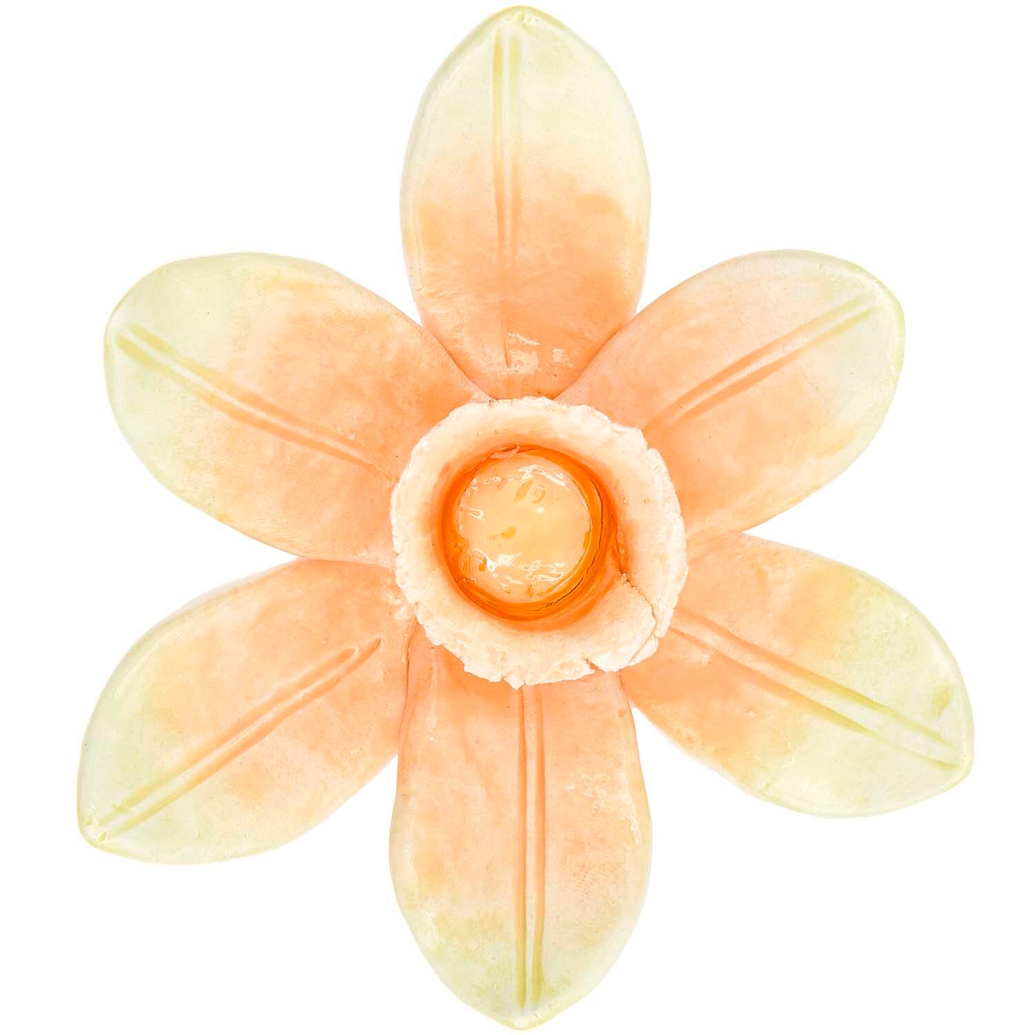 Keramik-Kerzenhalter Narzisse Ø12,5x7cm Größe 6x11,5x11,5cm von Rico Design