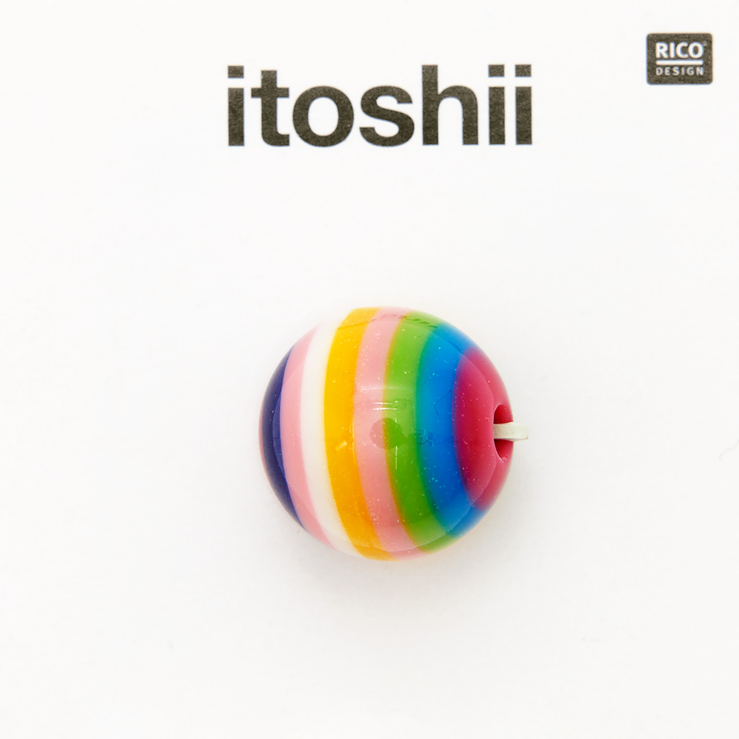 itoshii Gestreifte Perle rund rosa Mix 15mm 1 Stück itoshii Gestreifte Perle rund rosa Mix 15mm 1 Stück