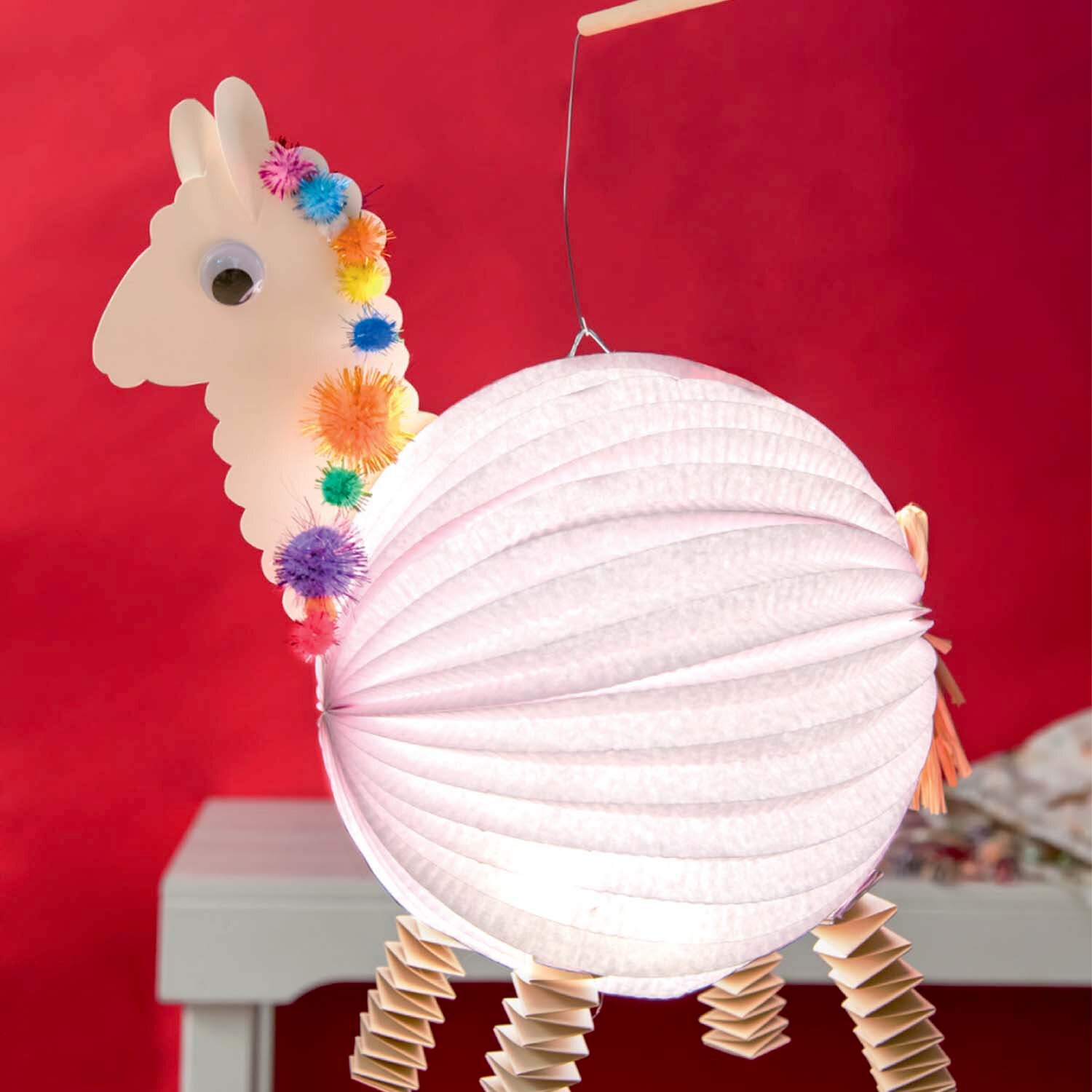 Bastelanleitung Lama-Laterne von Rico Design