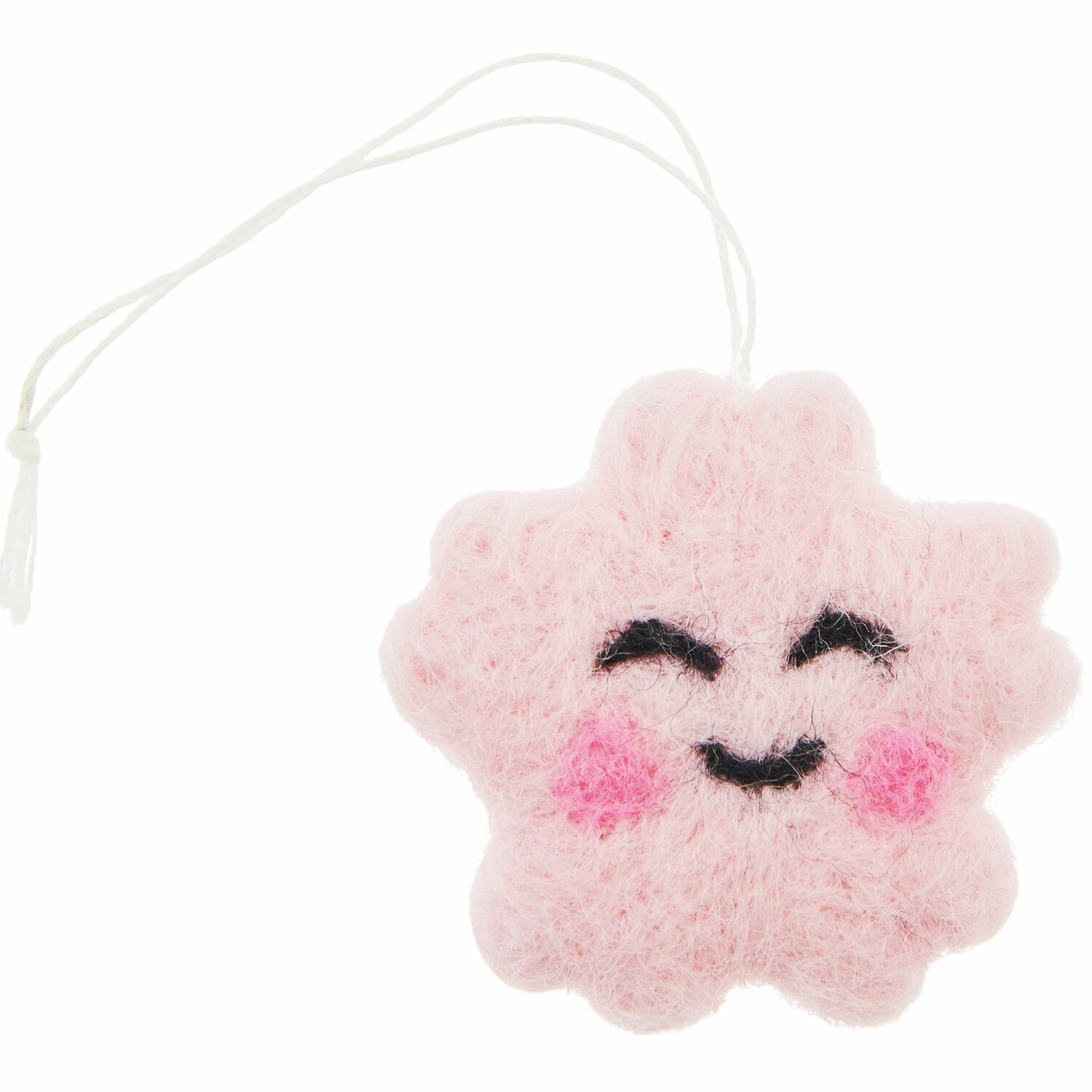 Aufhänger Filz-Kirschblüte 3D mit Gesicht Rosa, 4x4x1,5cm. Niedliches Design von Rico Design für dekorative Zwecke.