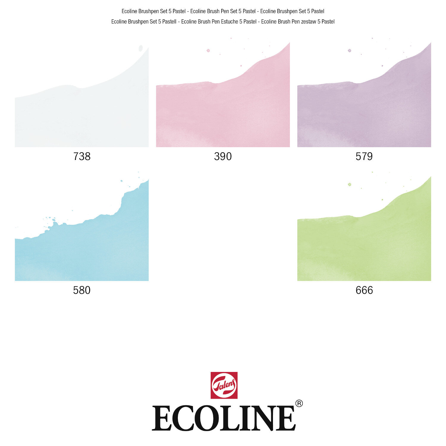 Ecoline Brush Pen Set Pastellfarben 5 Stück  von Royal Talens