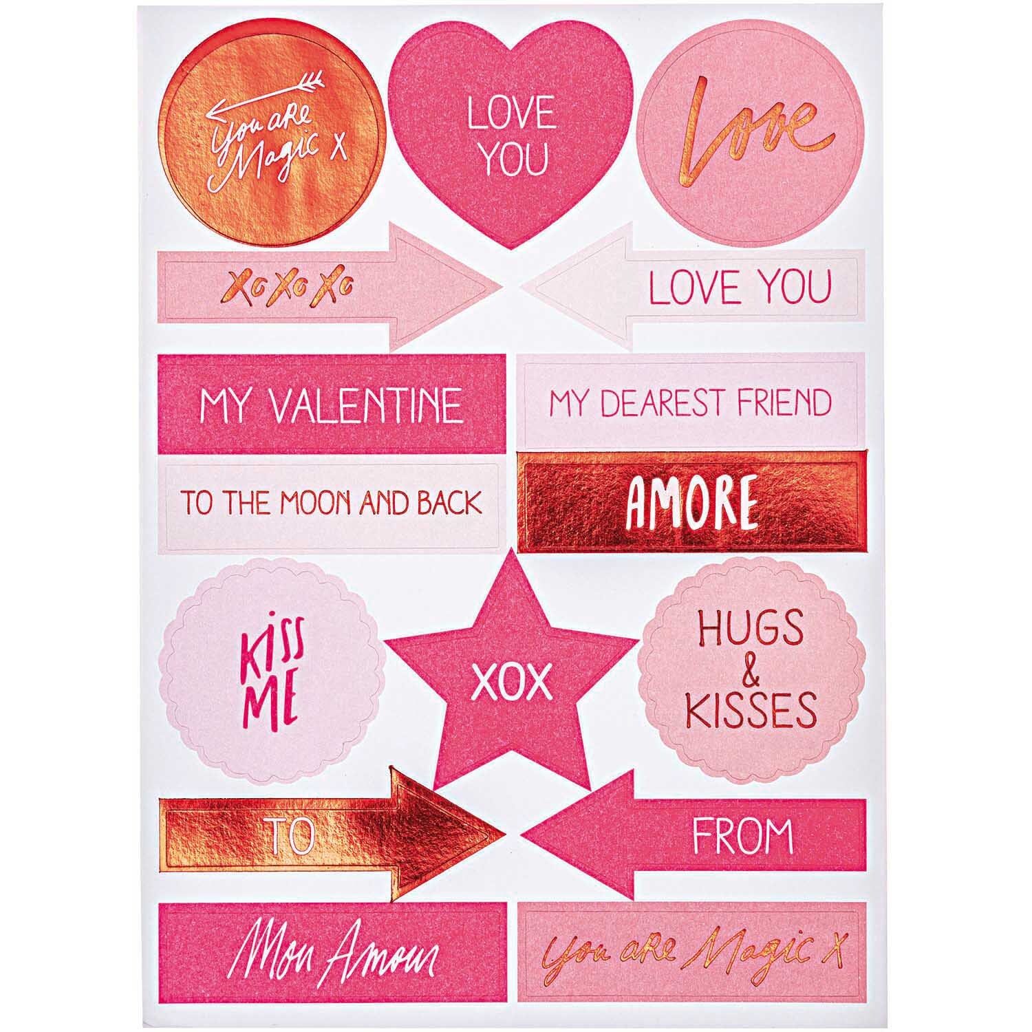 Paper Poetry Grußkartenset It must be love Herz Aquarell von Rico Design Paper Poetry Grußkartenset It must be love mit rosa und roten Aufklebern, Herz- und Sternmotiven, ideal für Valentinstag oder romantische Anlässe.