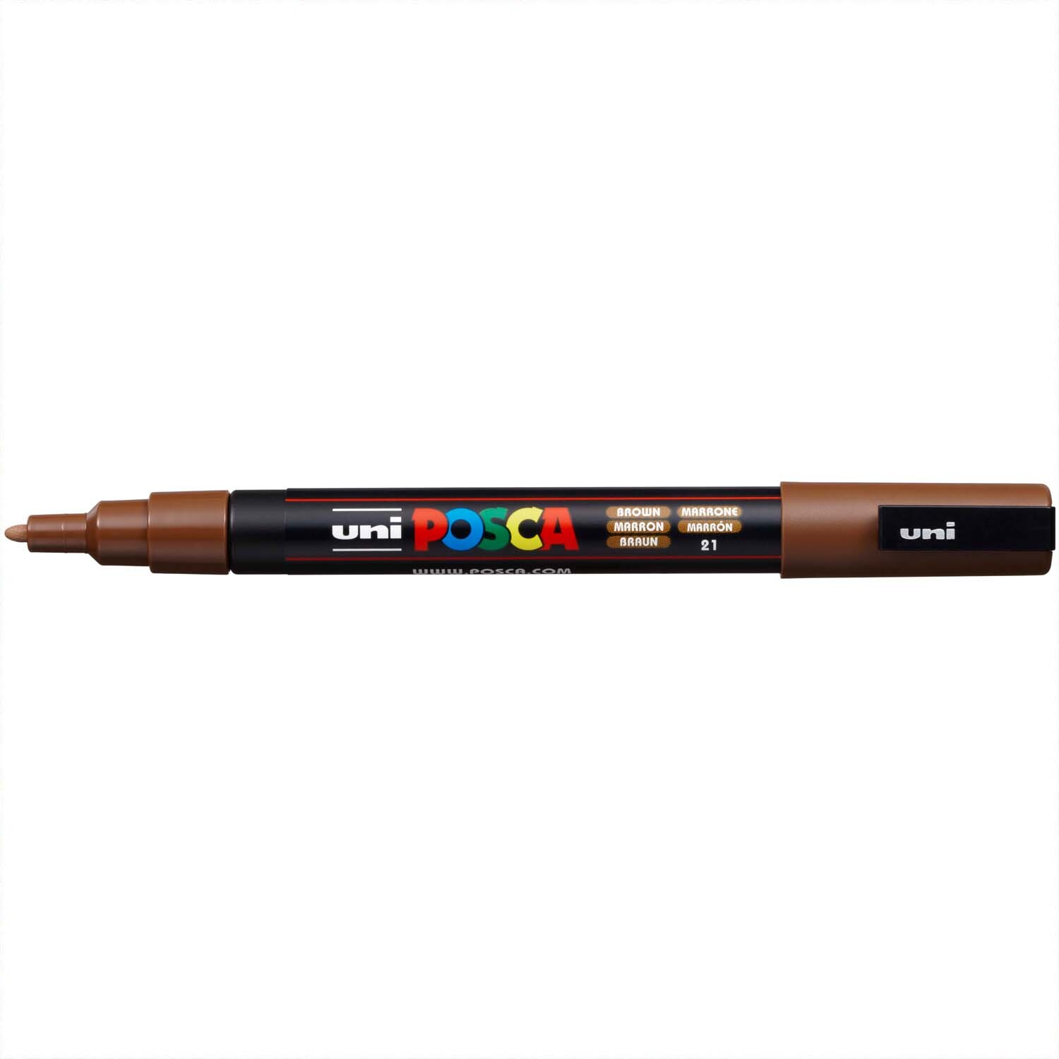 POSCA-Marker PC-3M 0,9-1,3mm in Braun von uni, ideal für präzises Zeichnen und farbenfrohe Kunstwerke.