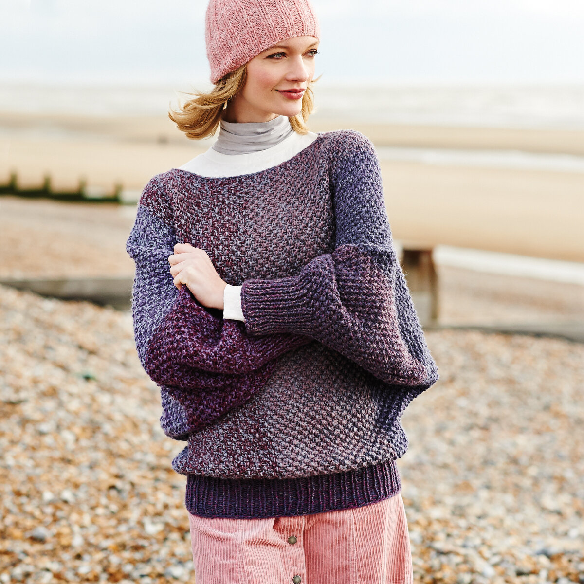 Strickanleitung Pullover mit Perlenmuster von Rico Design
