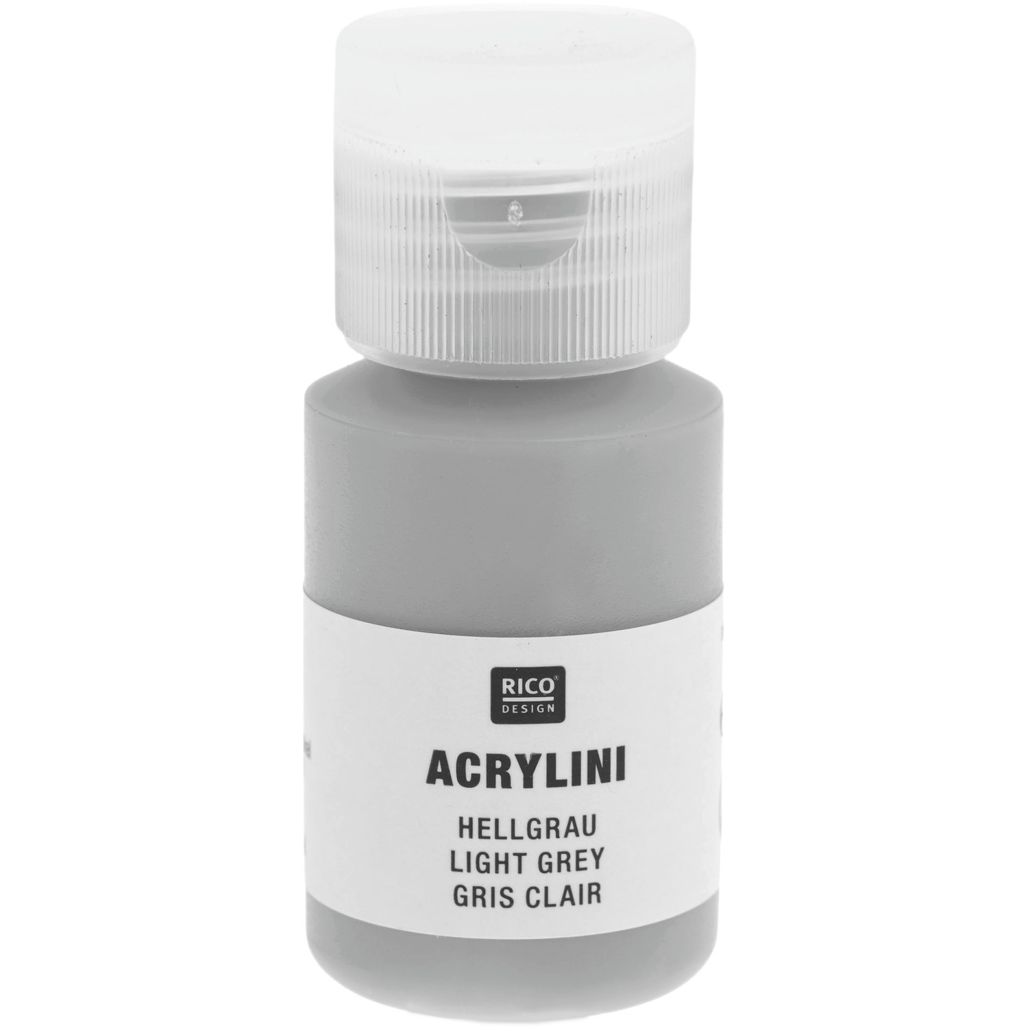 Acrylini Acrylfarbe 22ml Farbe Hellgrau von Rico Design Acrylini Acrylfarbe in 22ml Flasche von Rico Design, hellgrau, ideal für kreative Projekte.