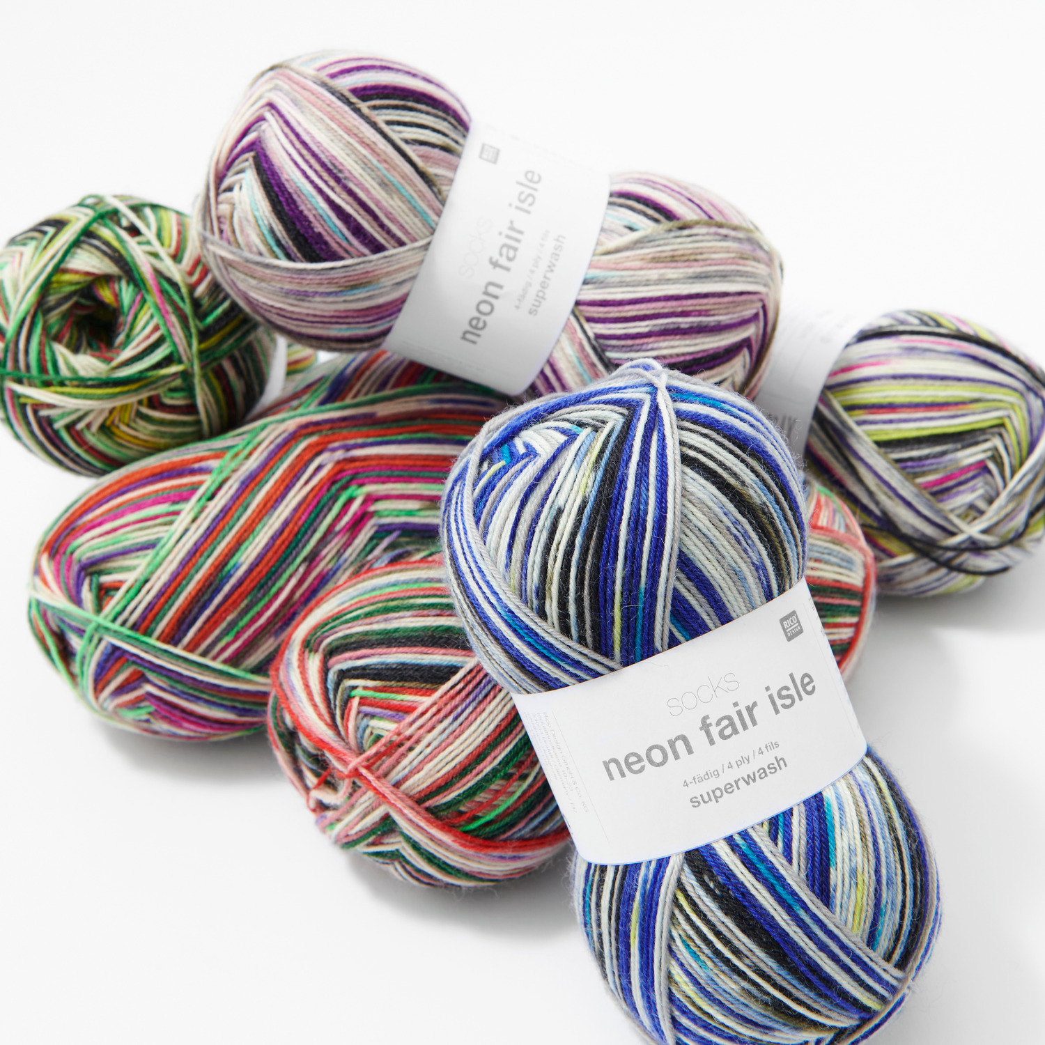 Socks Neon Fair Isle 4-fädig Socks Neon Fair Isle 4-fädig