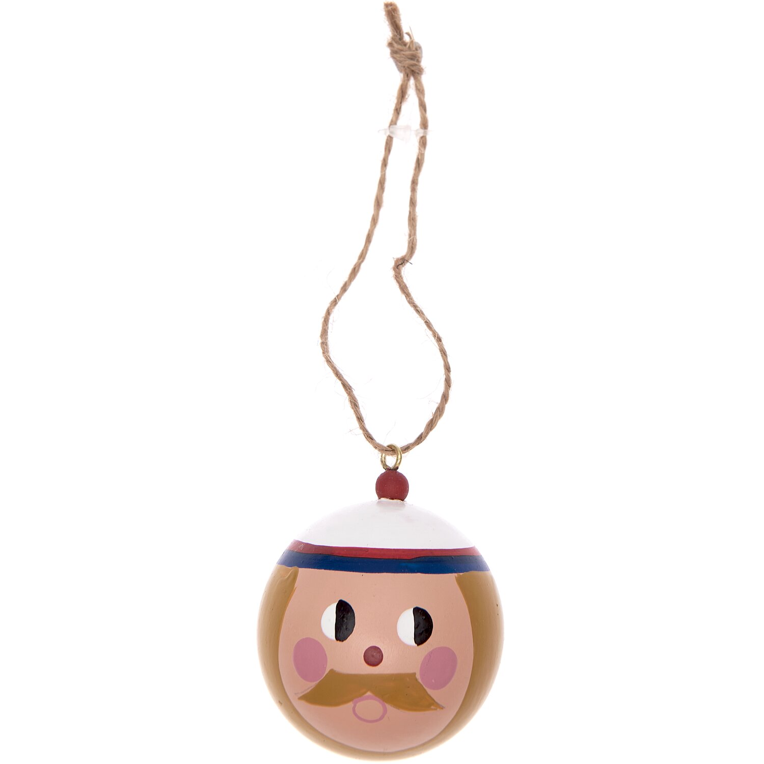 Deko-Hänger Matrose Ø 5cm: Niedlicher Anhänger mit Matrosenmotiv, braun-weiß, von Rico Design. Ideal für maritime Dekorationen.