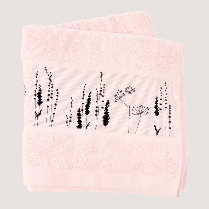 Stickset Handtuch Pastellrosa Modell 80857 aus Stickbuch 186