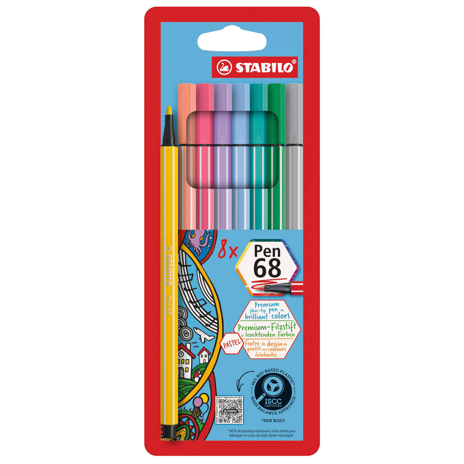 Pen 68 Pastellfarben im Etui 8 Farben von STABILO International 