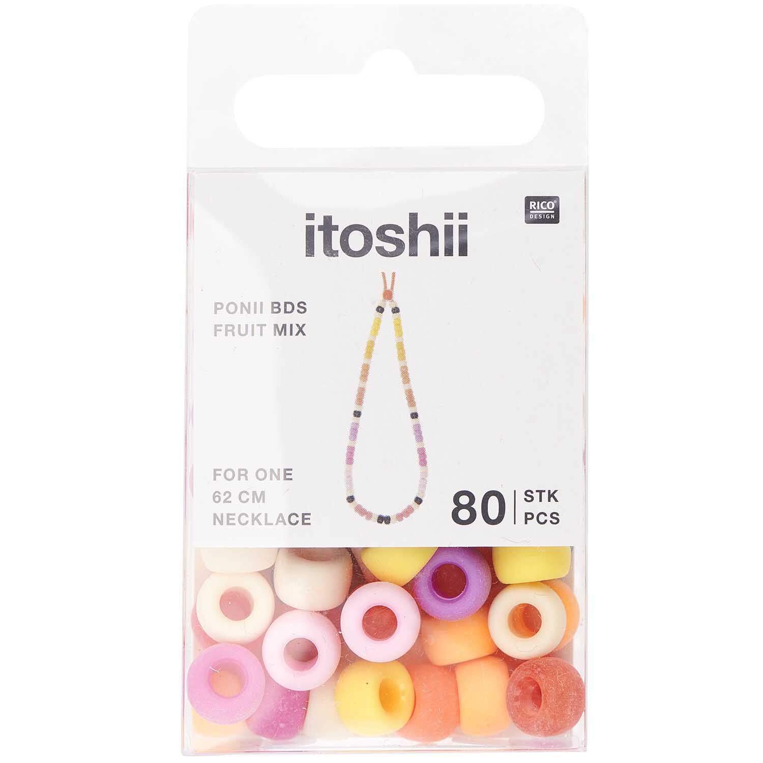 itoshii - Ponii Beads Frucht Mix 9x6mm 80 Stück itoshii - Ponii Beads Frucht Mix 9x6mm 80 Stück
