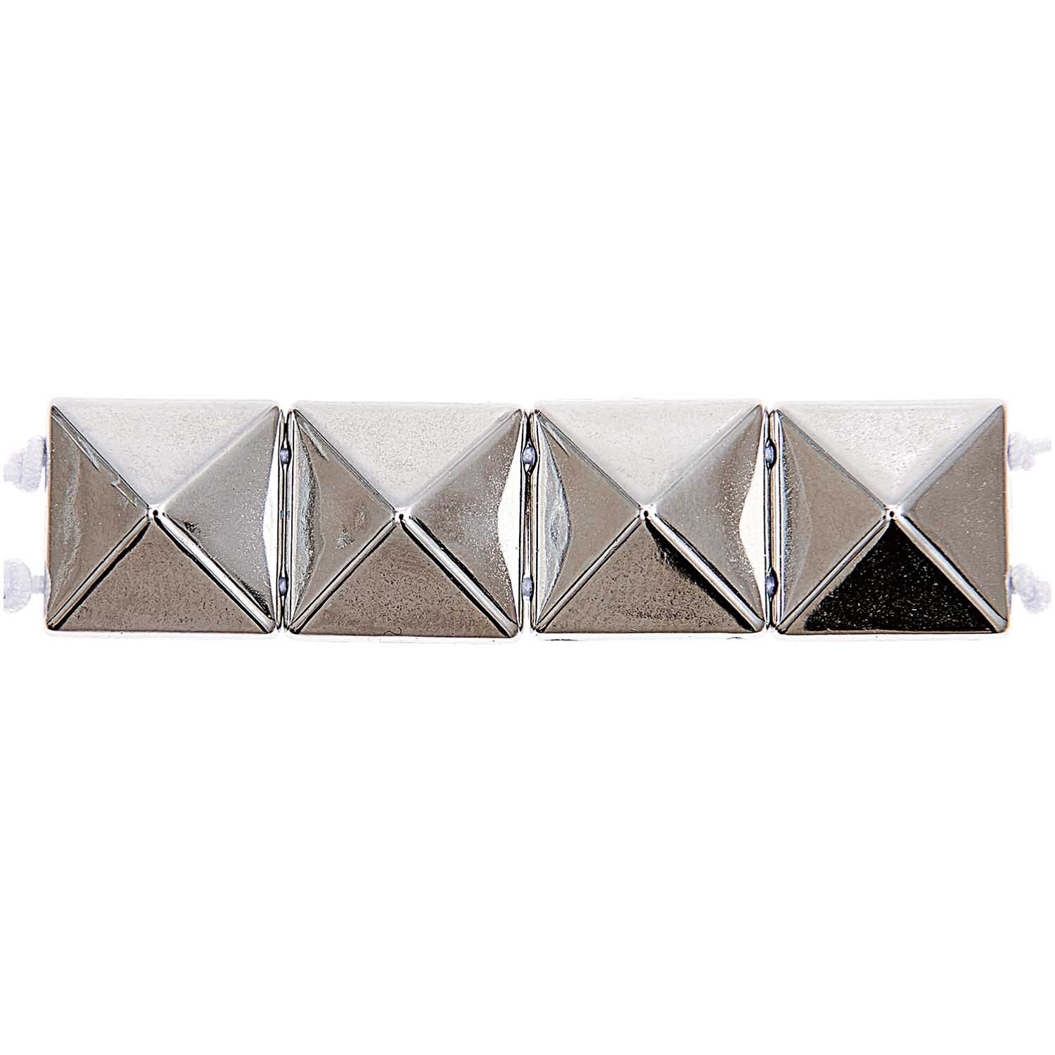 itoshii Pyramiden Perlen quadratisch silber