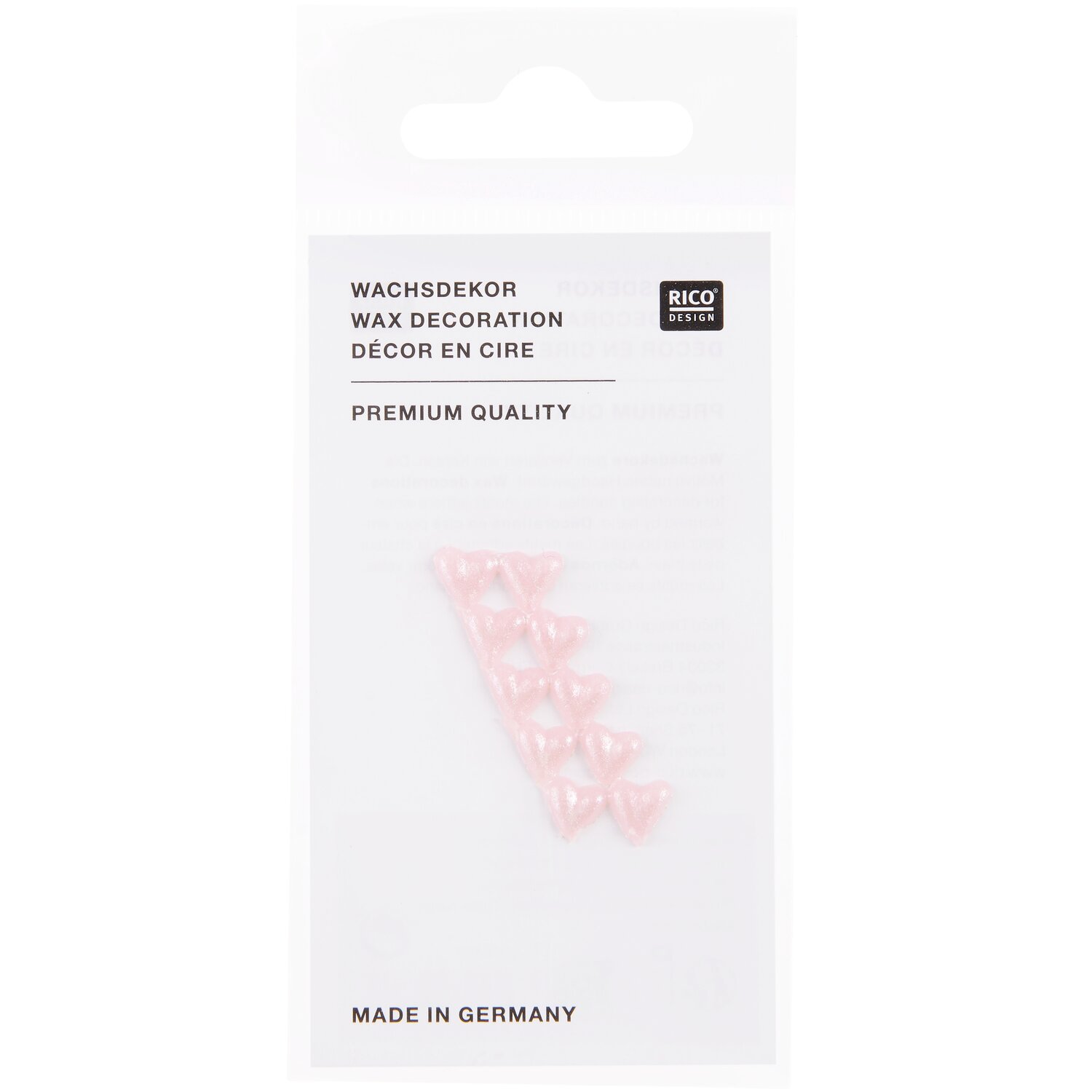 Wachsdekor Herz klein Farbe Rosa Perlmutt von Rico Design