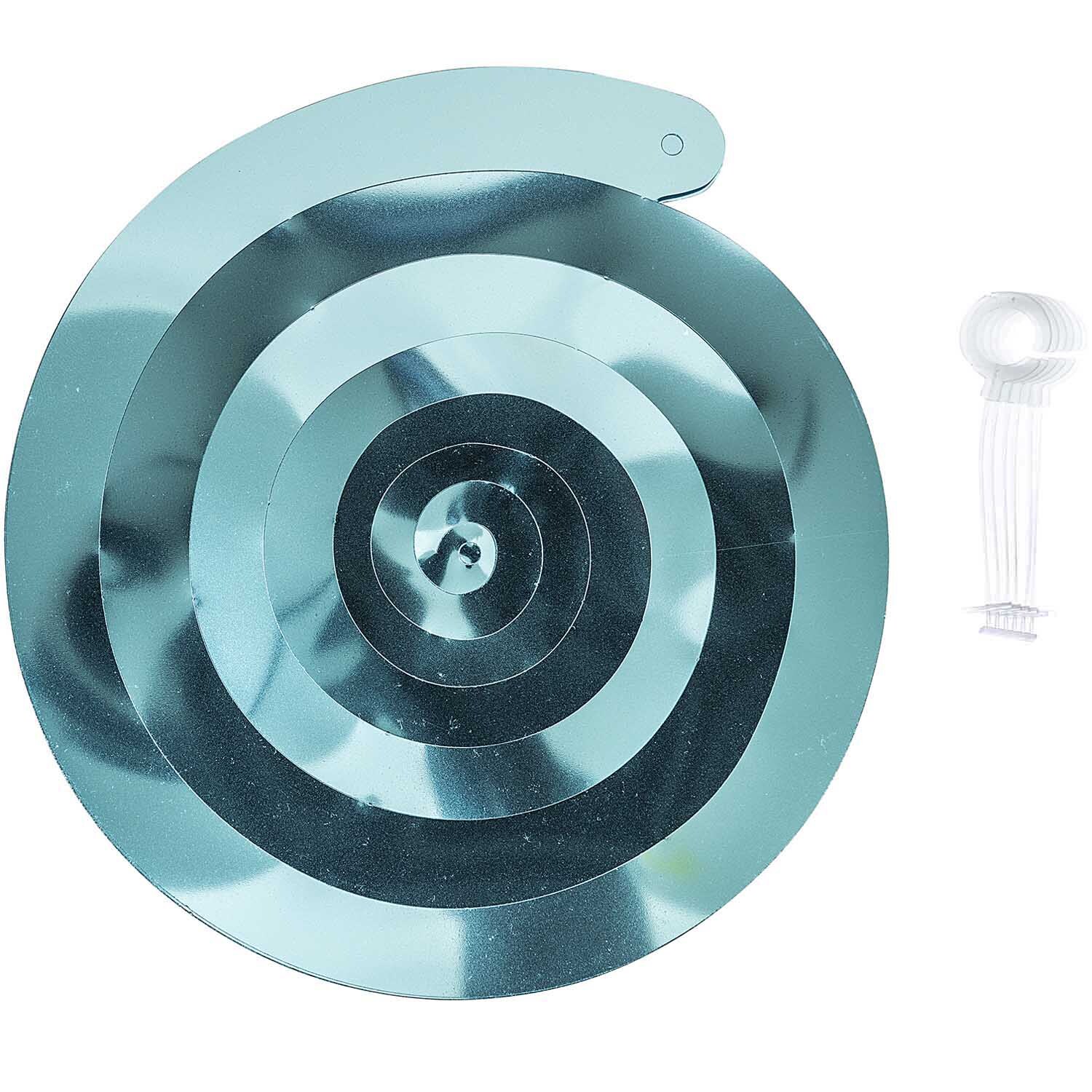 Spiralluftschlangen 50cm 6 Stück in Türkis von Rico Design, dekorativ aufgerollt mit Befestigung. Ideal für Partys und Feierlichkeiten.
