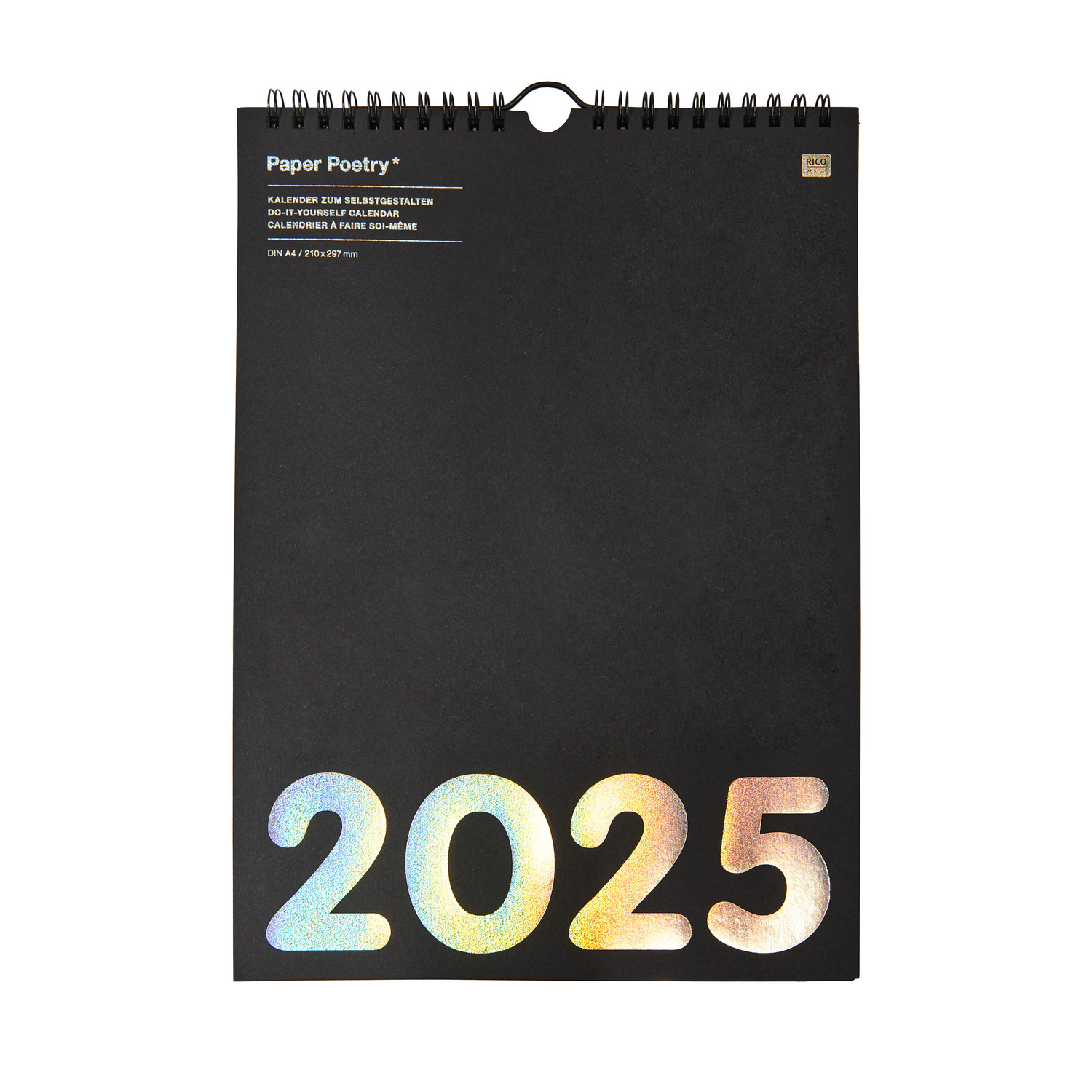 Paper Poetry Kalender 2025 DIN A4 schwarz von Rico Design