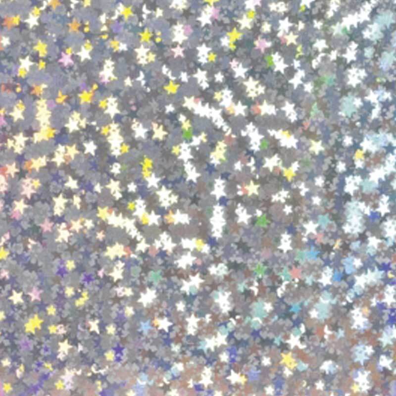 Holografiekarton Sterne silber 50x70cm