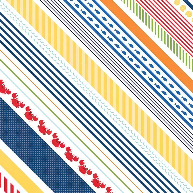 Scrapbooking Bogen Under the Sea Crabby Stripe 30,5x30,5cm