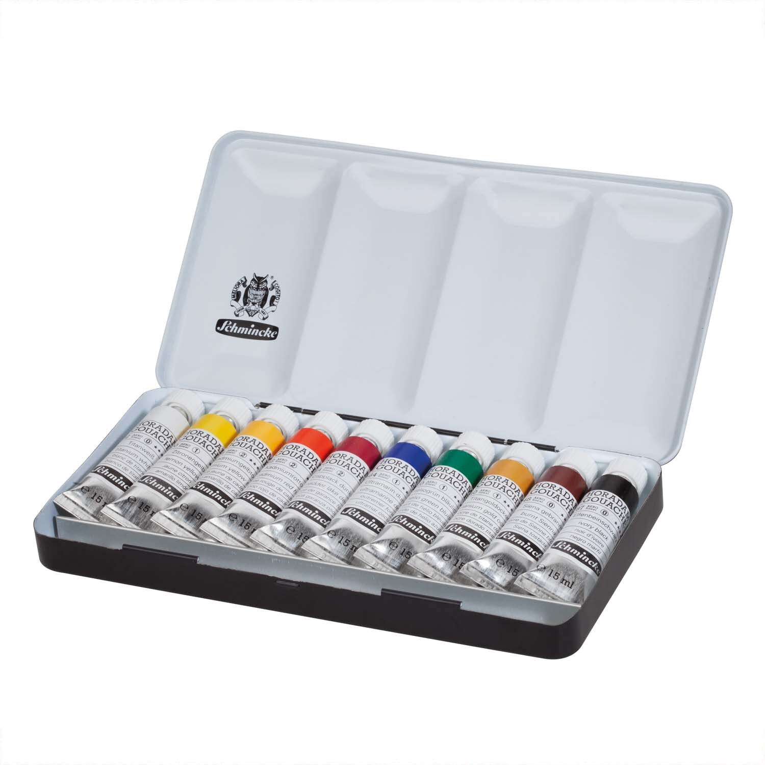 HORADAM Gouache Metallkasten 10x 15ml von H. Schmincke & Co. 