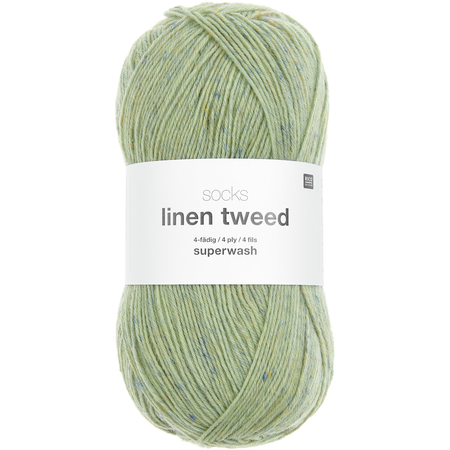 Socks Linen Tweed 4-fädig 100g 420m Farbe Oliv von Rico Design