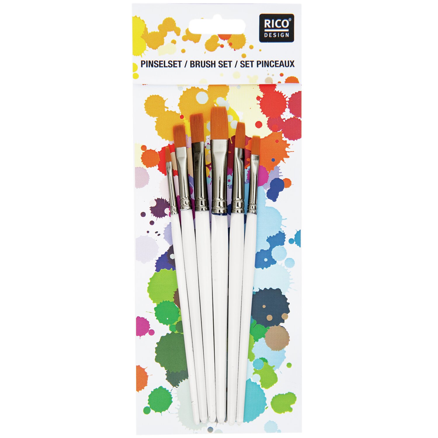 Schul- und Hobbypinsel flach 6er Set