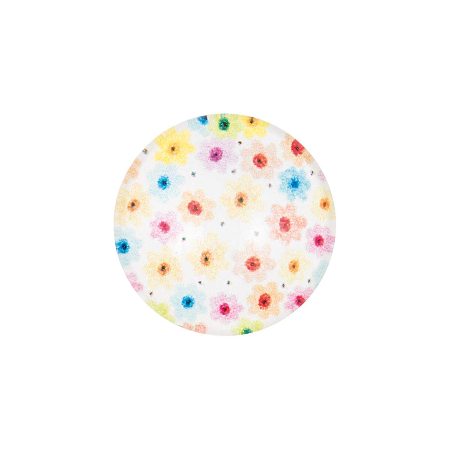 Cabochon Blumen gelb-rosa 12mm Glas von Rico Design