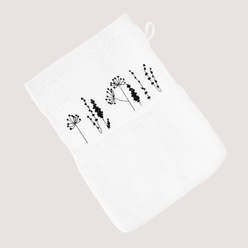 Stickset Waschhandschuh Weiß Modell 80857 aus Stickbuch 186