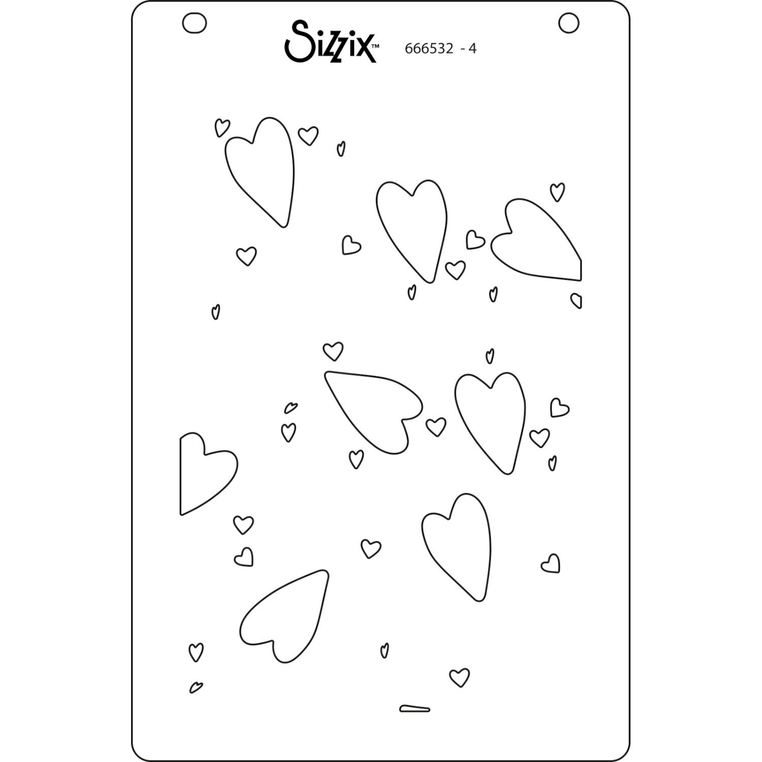 Layered Stencils Mark Making Hearts 4 Stück A6 von idee. Creativmarkt