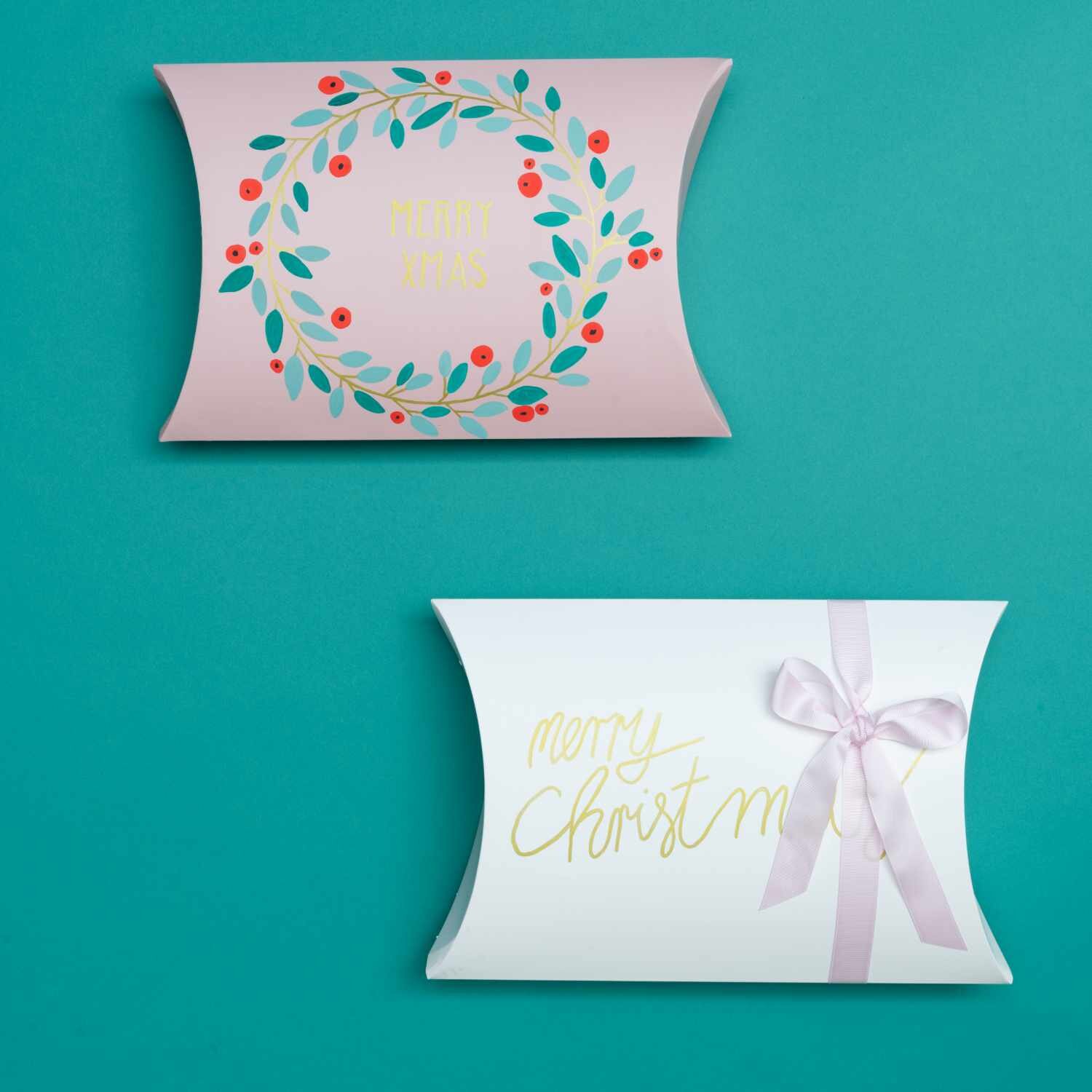 Anleitung Geschenkschachteln mit Kreidemarkern gestalten von Rico Design