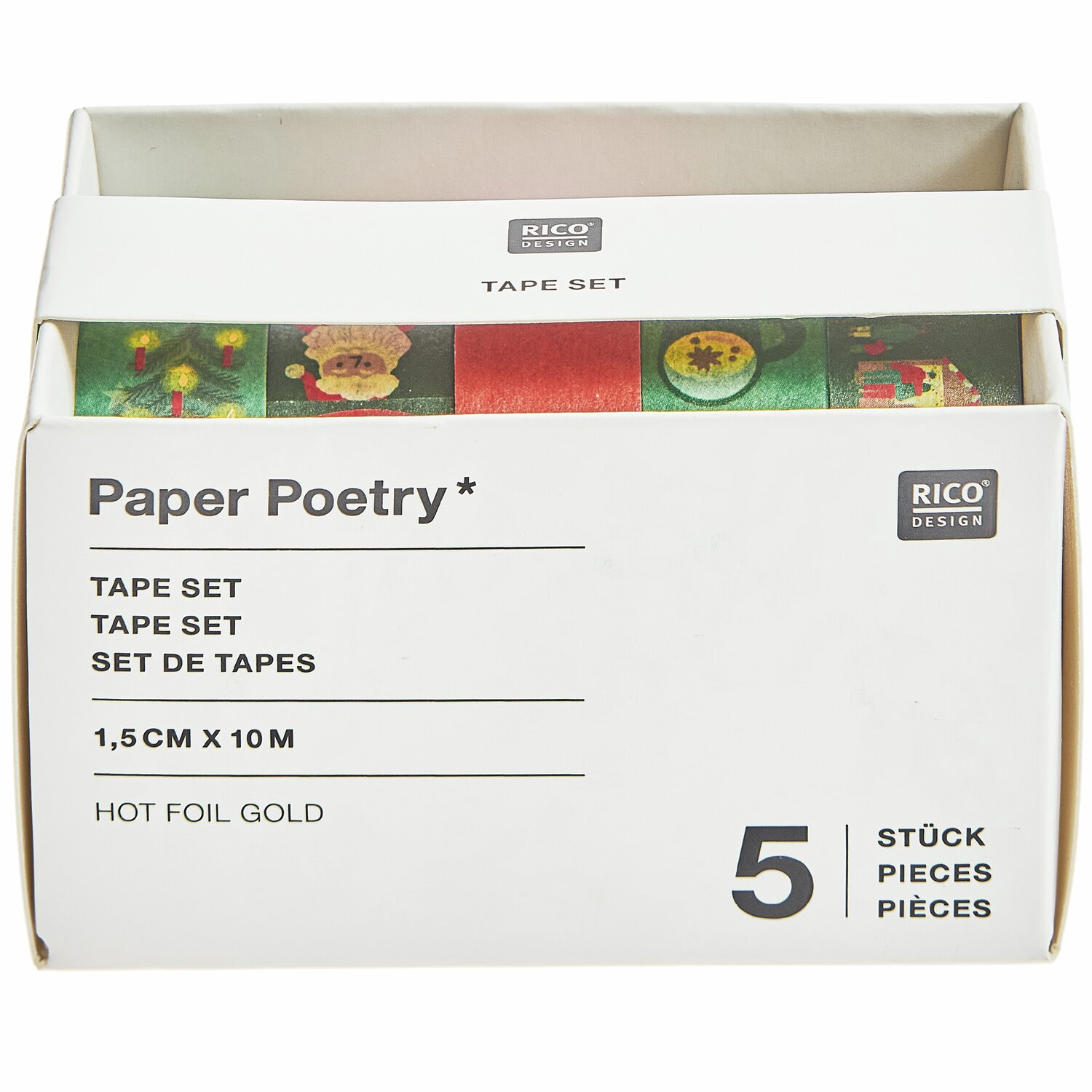 Paper Poetry Tape Set Weihnachtsmarkt Classic  5-teilig von Rico Design