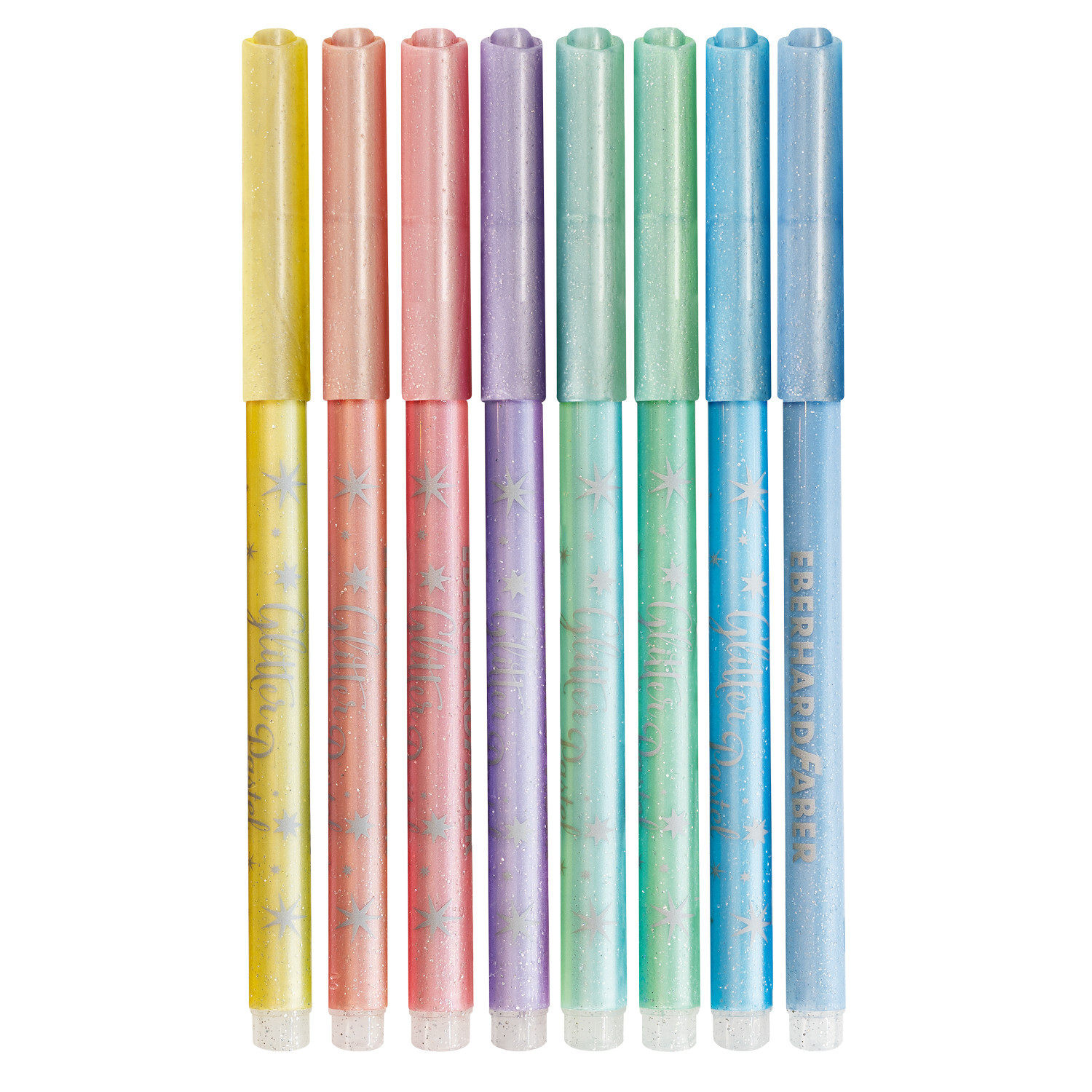 Glitter Fasermaler Pastell 8 Stück von Eberhard Faber Vertrieb Glitter Fasermaler Pastell 8 Stück in sanften Farben von Eberhard Faber, ideal für kreative Projekte.