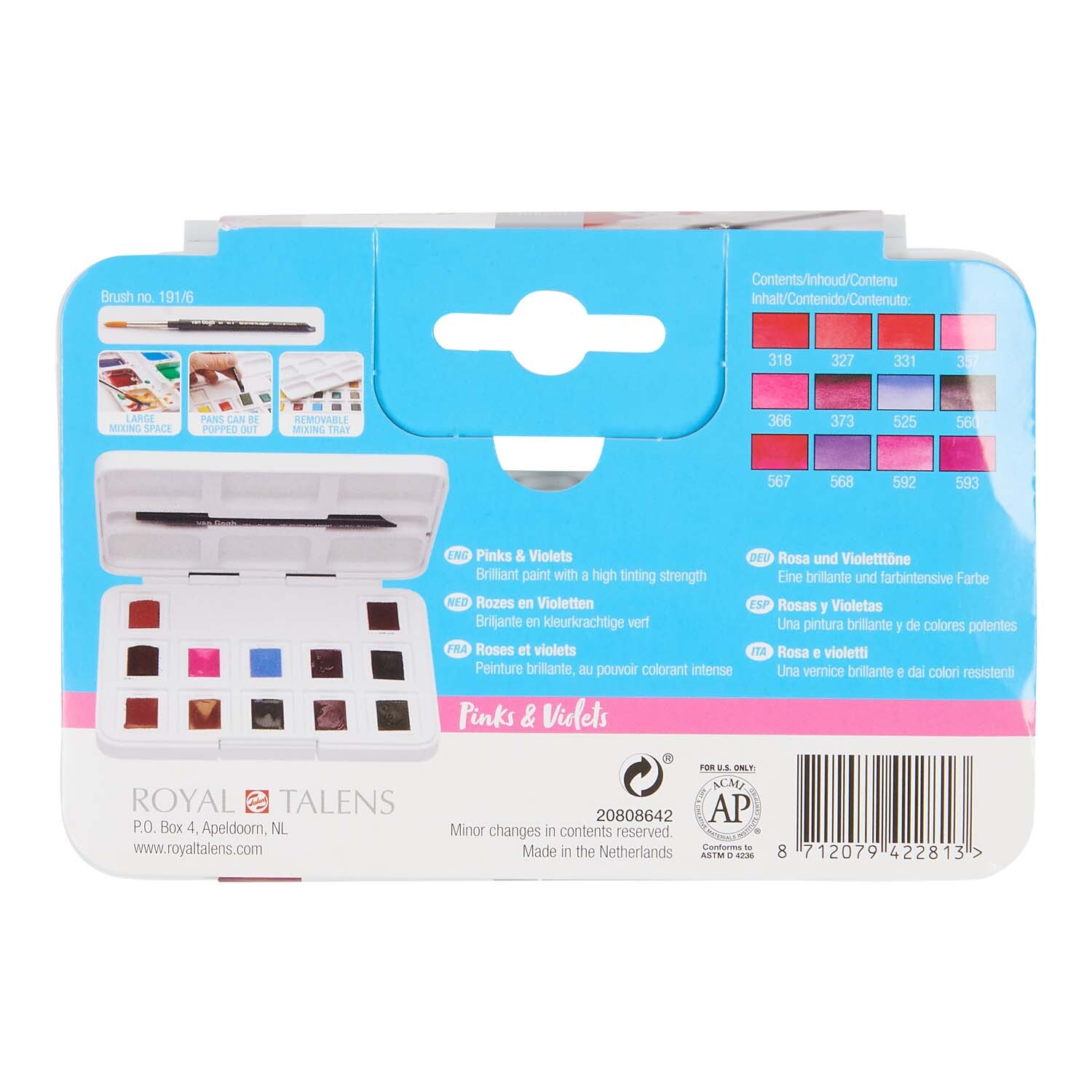 Aquarell Set rosa-violett 12 Näpfchen Aquarell Set rosa-violett 12 Näpfchen