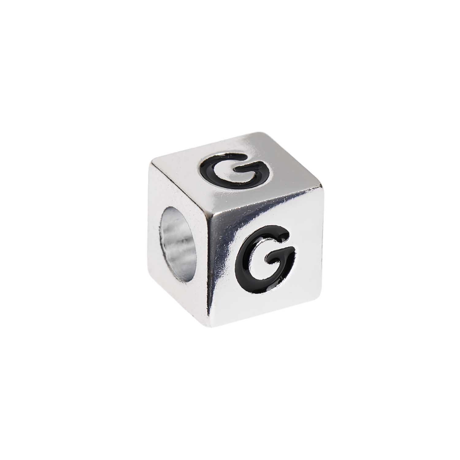 itoshii - Ponii Beads Buchstabenwürfel silber 10x10x10mm