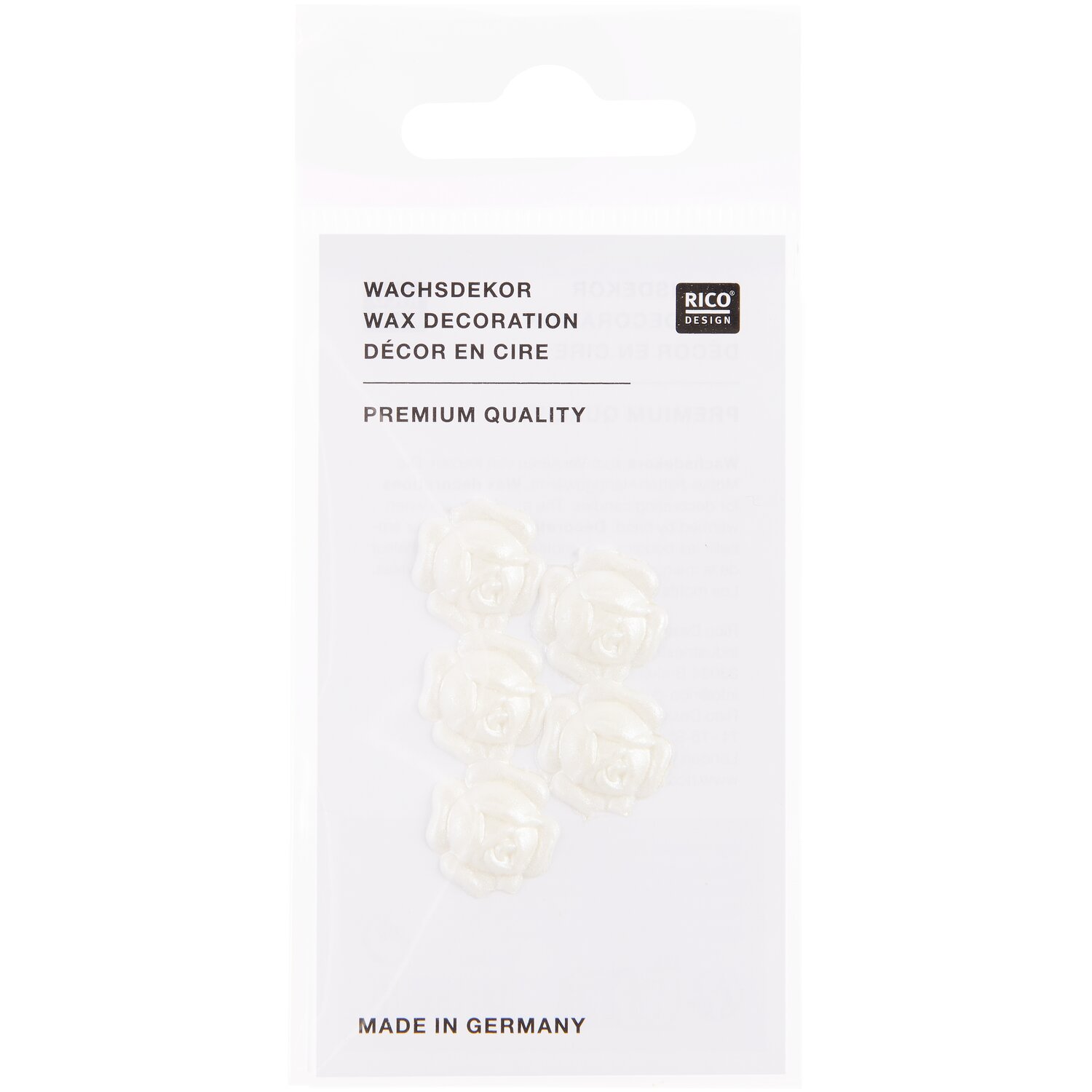 Wachsdekor Rosenblüte Farbe Weiß Perlmutt von Rico Design