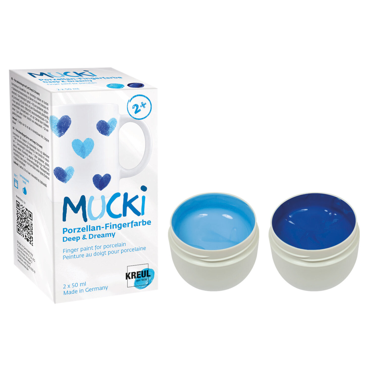 MUCKI Porzellan-Fingerfarbe Set Deep & Dreamy 2x50ml von C.Kreul 