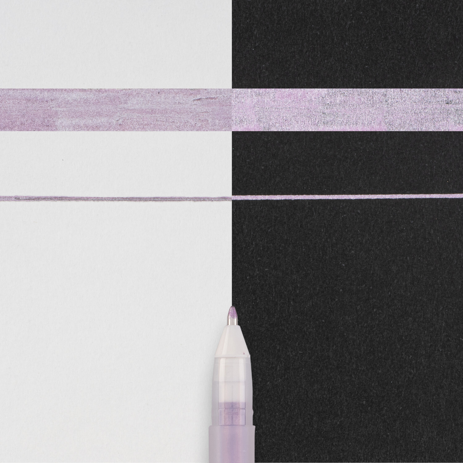 Gelly Roll Metallic Gelstift Farbe Bourgund von Royal Talens Gelly Roll Metallic Gelstift in Bourgund auf schwarz-weißem Hintergrund, ideal für kreative Projekte.