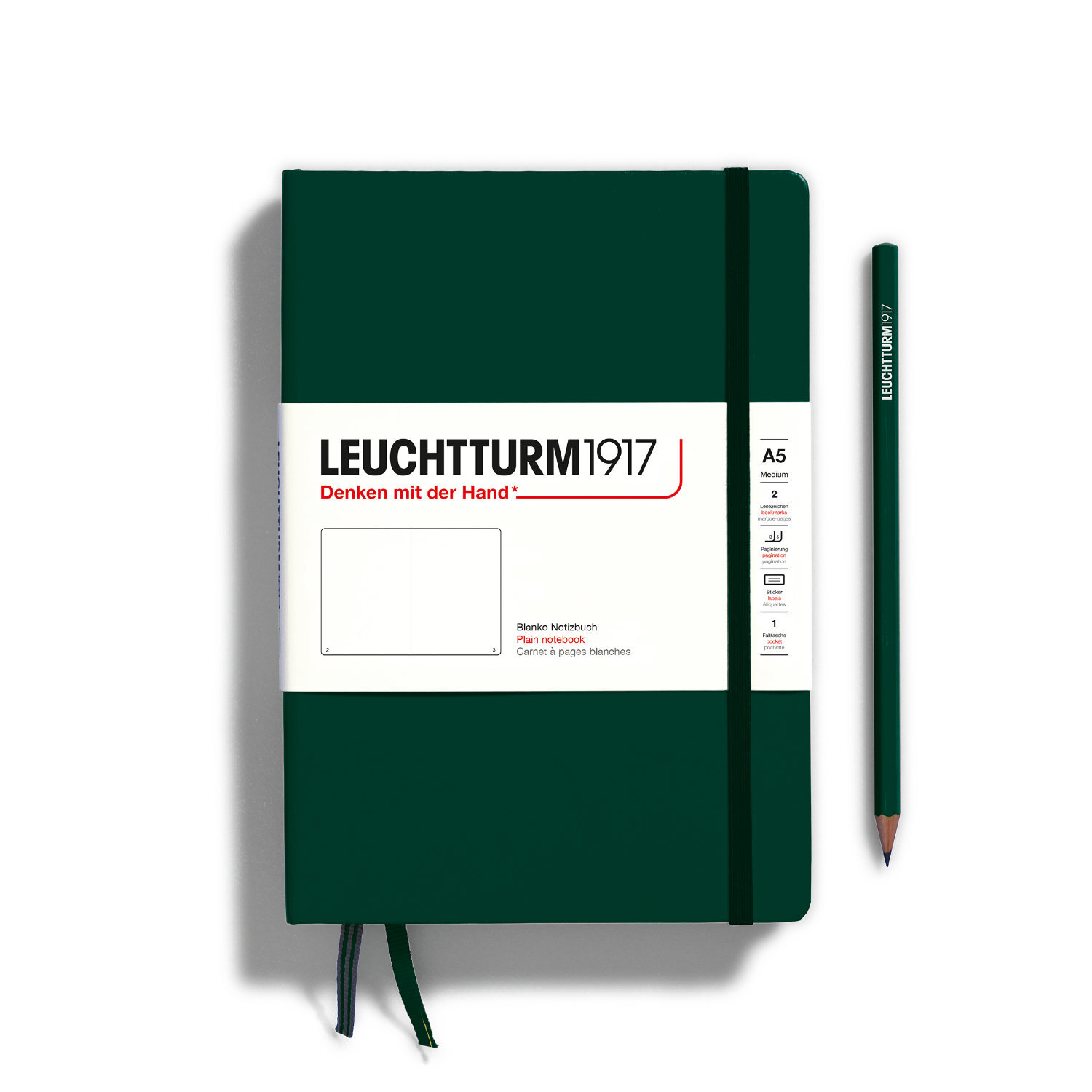Notizbuch Medium blanko Hardcover A5