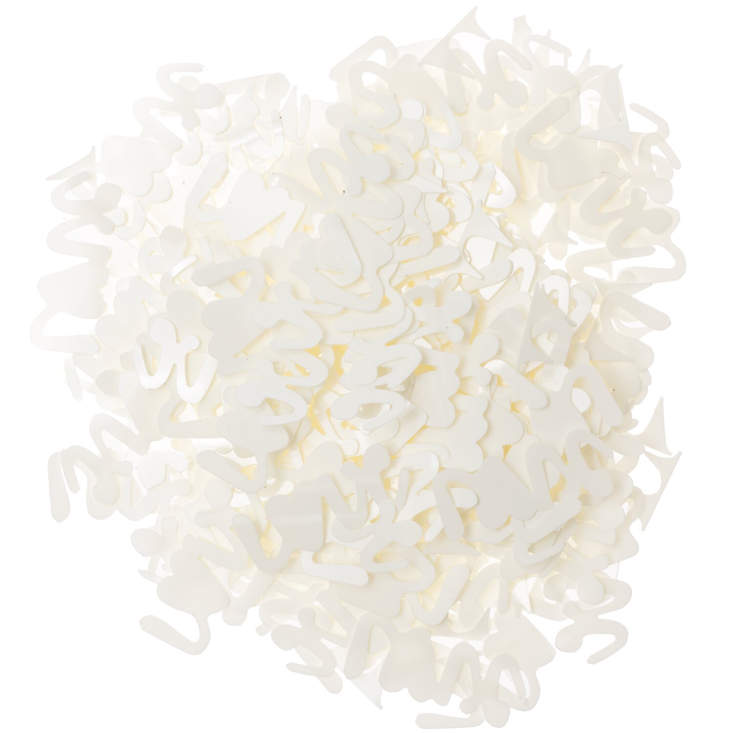 Flitter Love Creme, 100 Stück, von Rico Design. Dekorative weiße Streuteile in Herzform.