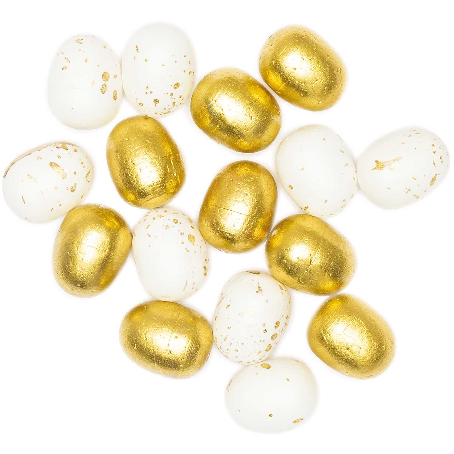 Eier creme-gold 3cm 16 Stück Eier creme-gold 3cm 16 Stück