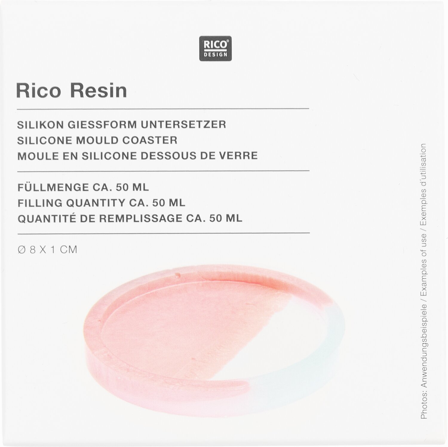 Silikon Gießform Untersetzer klein  Ø8x1cm von Rico Design