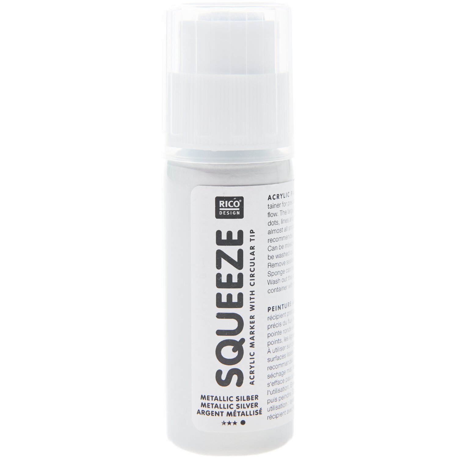 Rico Design Squeeze Acrylic Marker 60ml Metallic Silber