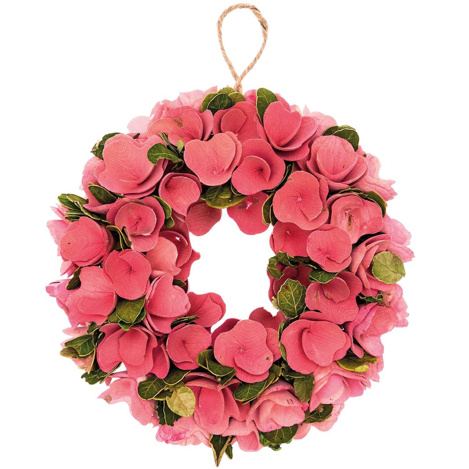 Holzblumenkranz rosa 26cm von Rico Design