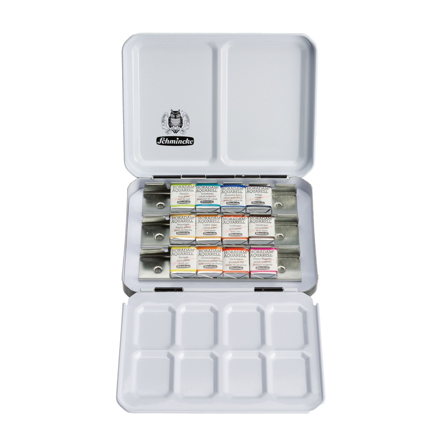 Horadam Aquarell Felix Scheinberger Aquarellfarben, 12-teilig, in weißer Schmincke-Metallbox. Ideal für Künstler.