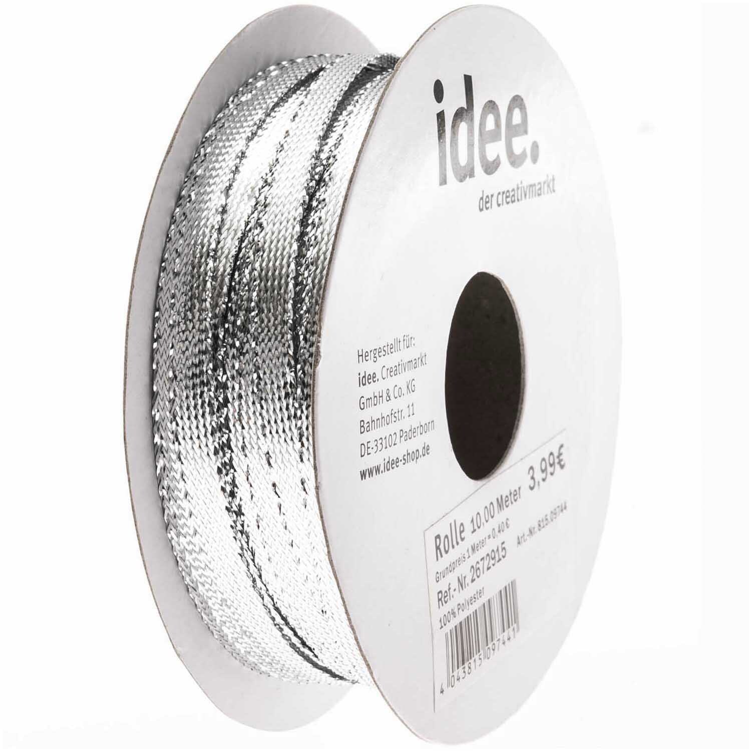 Metallicband 6mm 10m Farbe Silber von idee. Creativmarkt 