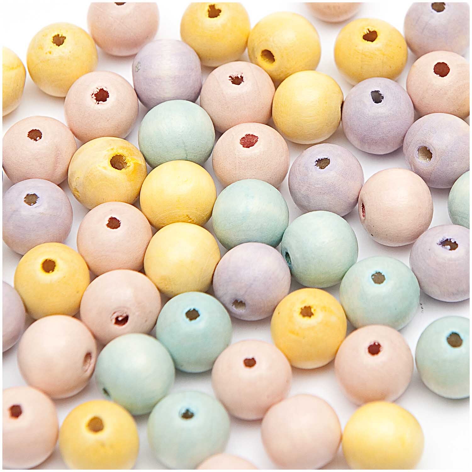 Holz-Perlen pastell Mix