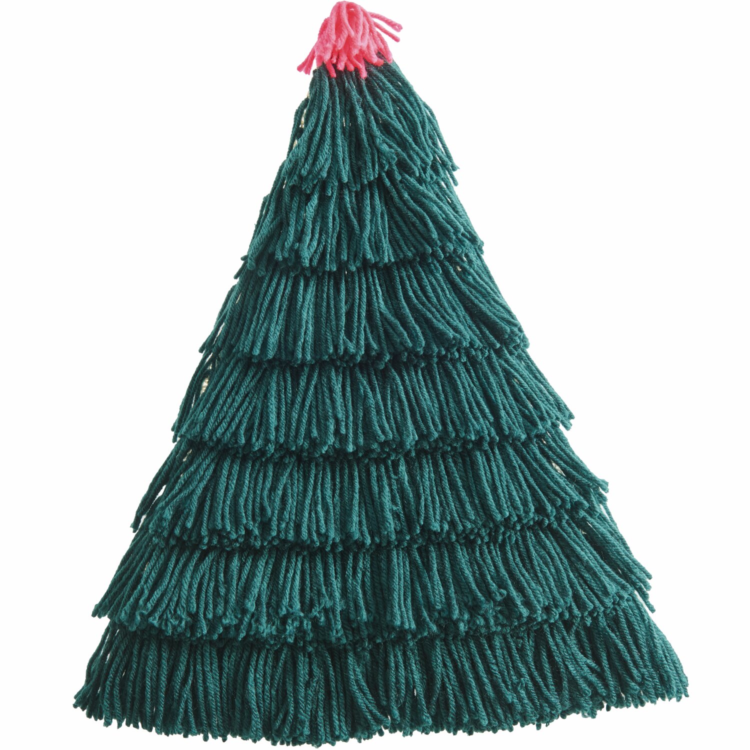 Rico Hooki Hooki Knüpfset Wandbehang Tannenbaum Rico Hooki Hooki Knüpfset Wandbehang Tannenbaum zeigt einen grünen Tannenbaum mit roter Spitze.