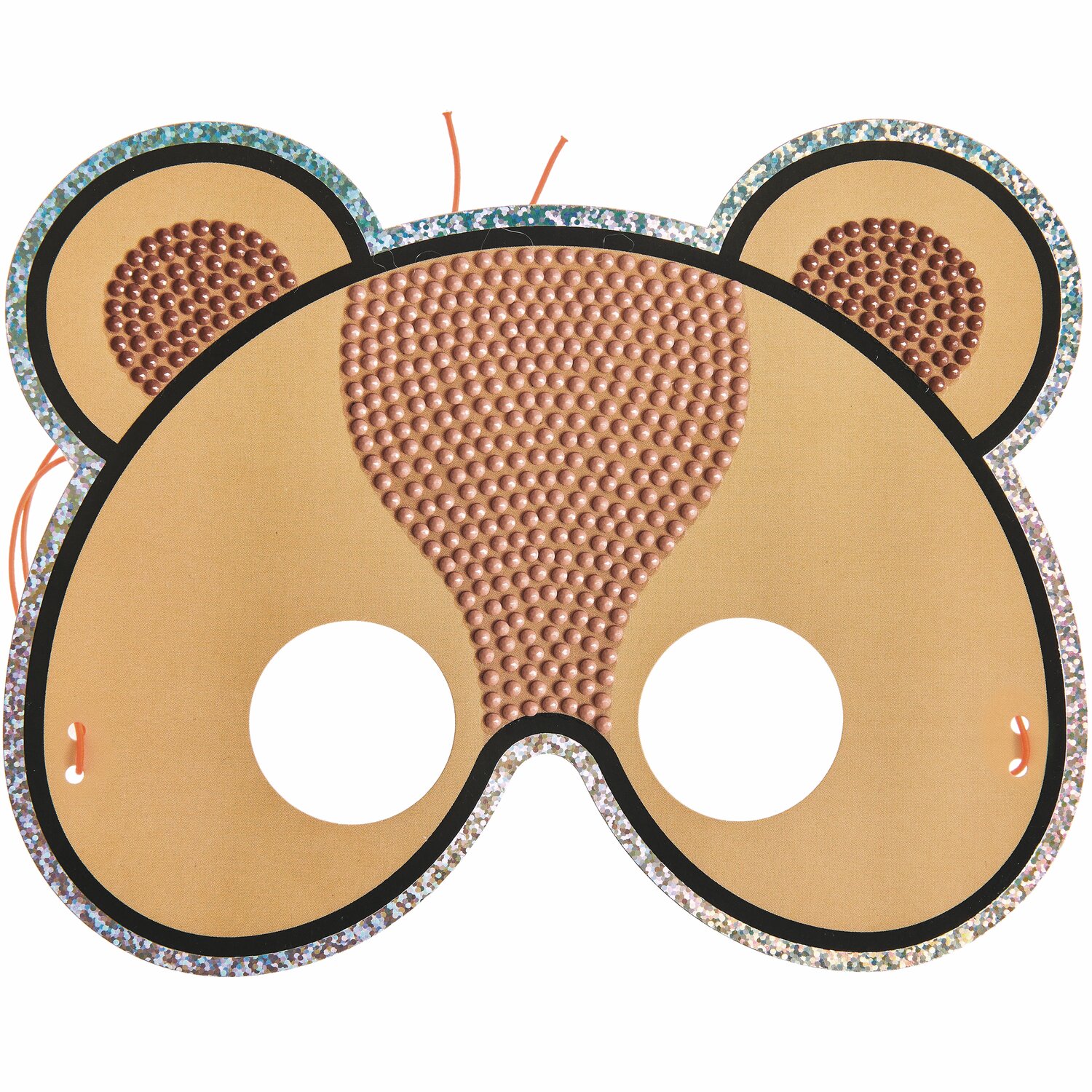 Diamond Painting Masken Tiere, 52-teilig. Bunte Tiermaske mit glitzernden Details und runden Mustern. Ideal für kreative Bastelprojekte.