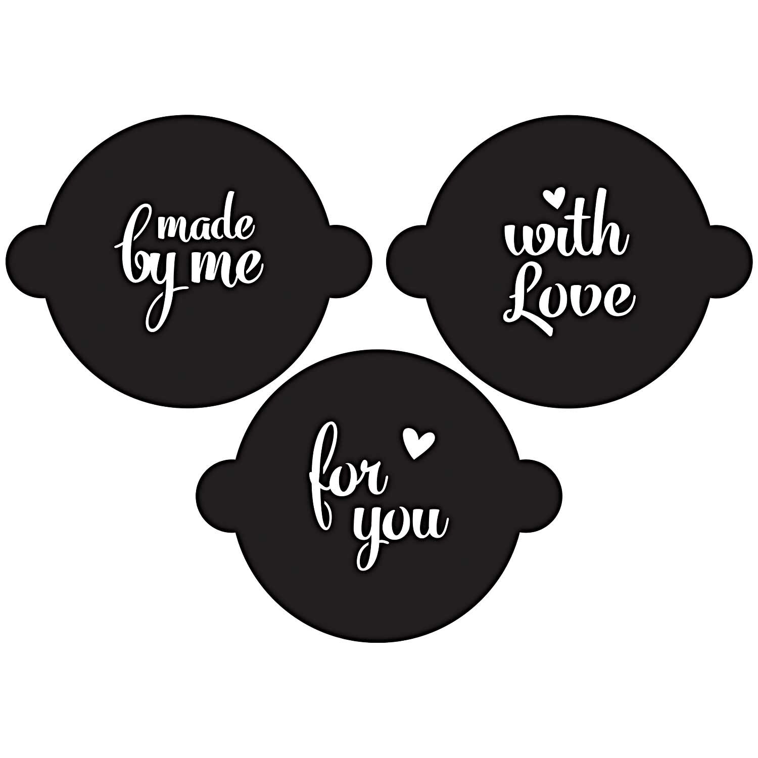 Cupcake Schablonen Schriften Liebe 3er Set