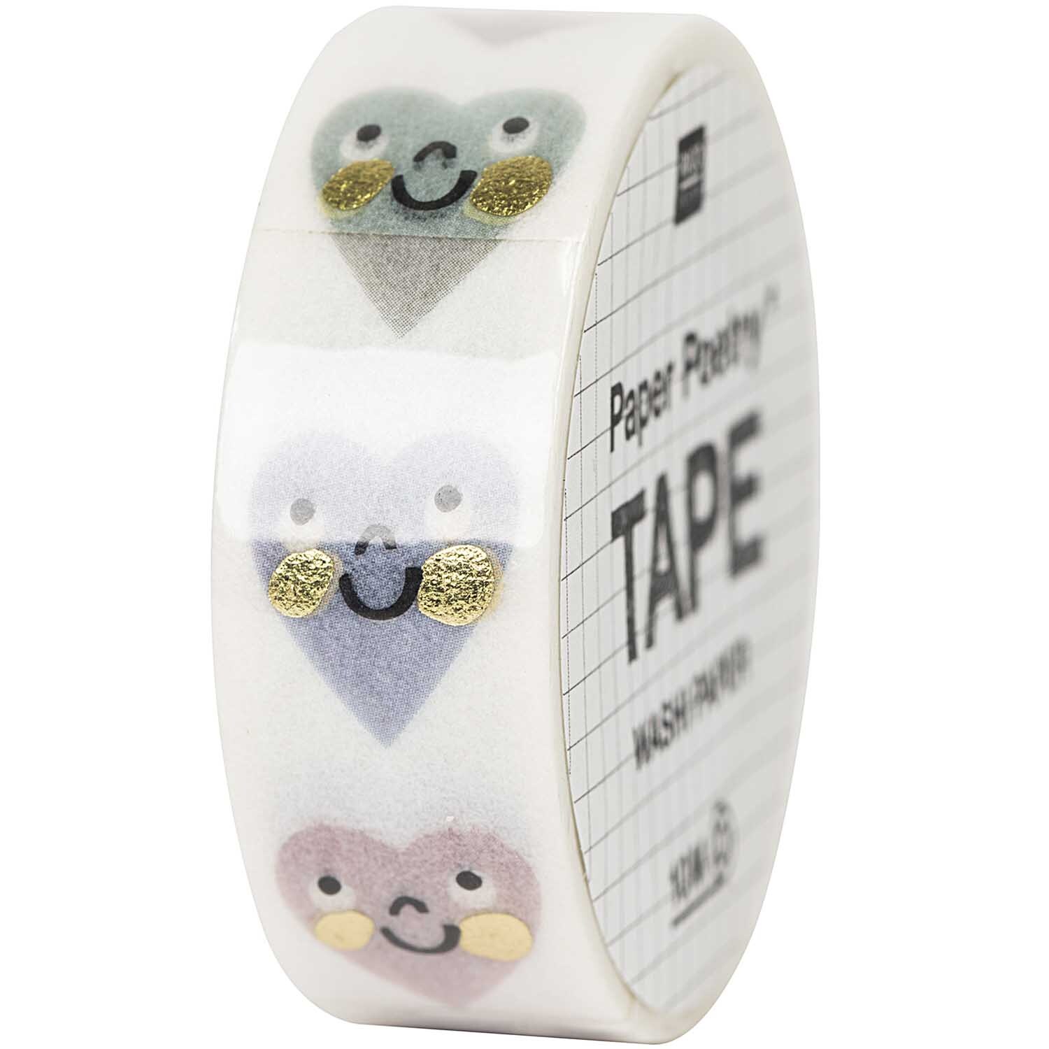 Paper Poetry Tape Hello Baby Herzen 1,5cm 10m von Rico Design